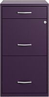 Realspace SOHO Organizer 18inD Vertical 3-Drawer File Cabinet, Purple