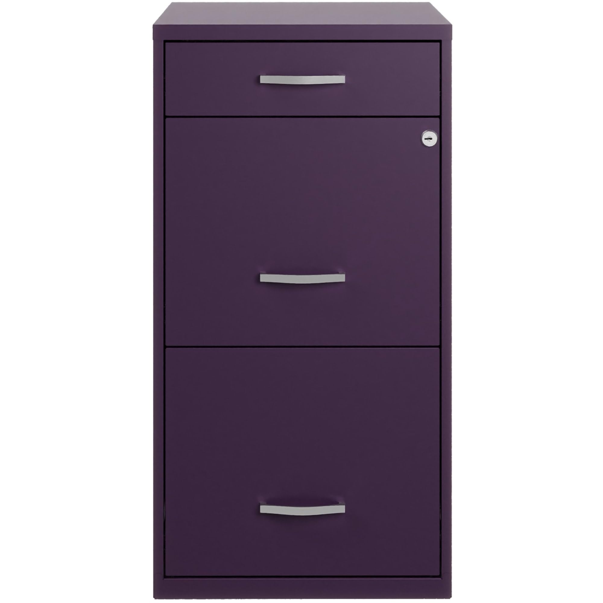 Realspace SOHO Organizer 18inD Vertical 3-Drawer File Cabinet, Purple