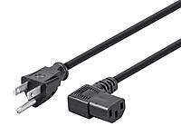 Monoprice 10ft 14AWG Right Angle Power Cord Cable w/ 3 Conductor PC Power Connector Socket (C13/5-15P) - Black 10 Feet