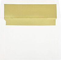JAM PAPER Foil-Lined Invitation Envelopes - White with Foil Lining - 25/Pack