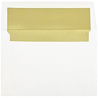 JAM PAPER Foil-Lined Invitation Envelopes - White with Foil Lining - 25/Pack