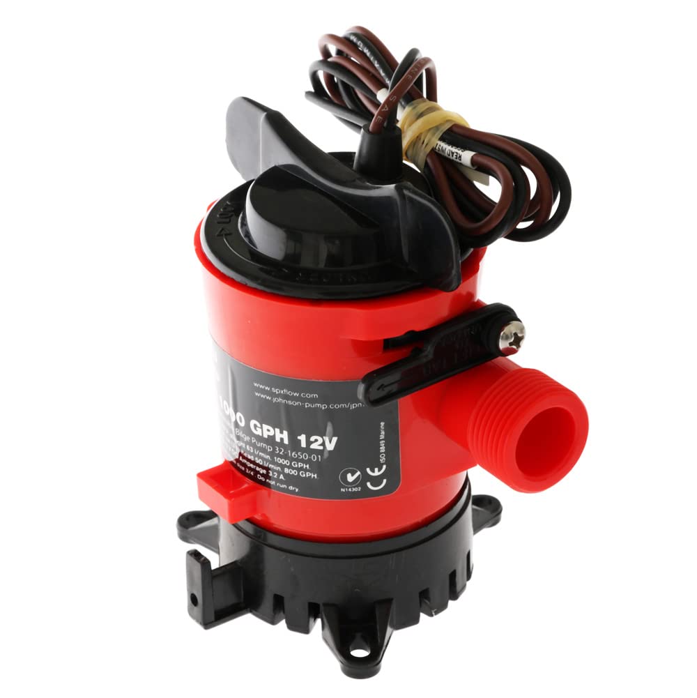 Johnson Pumps 32903 Cartridge Bilge Pump with Dura-Port - 1000 GPH, Black