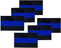 Reflective Thin Blue Line License Plate Stickers, 1 x .75 Inches, 6 Pack