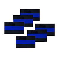 Reflective Thin Blue Line License Plate Stickers, 1 x .75 Inches, 6 Pack
