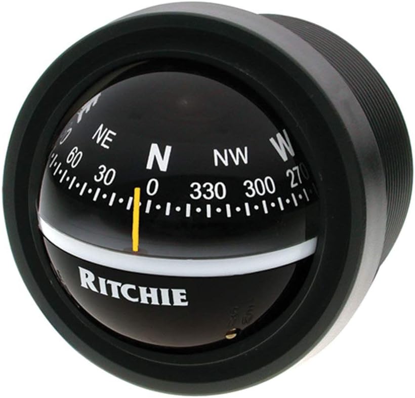 Ritchie Navigation V-57.2 Explorer Compass - Dash Mount, Black with Black Dial, One Size