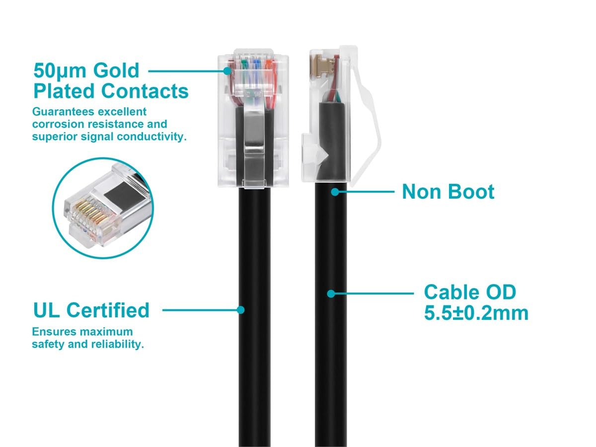 Monoprice Cat6A Non-Booted Shielded Patch Cable (RJ45, 26AWG, 10G)