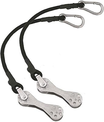 TACO Metals TACO Marine COK-0022-2 Shock Cord with Double Pulley - 12", Pair , Black , Standard
