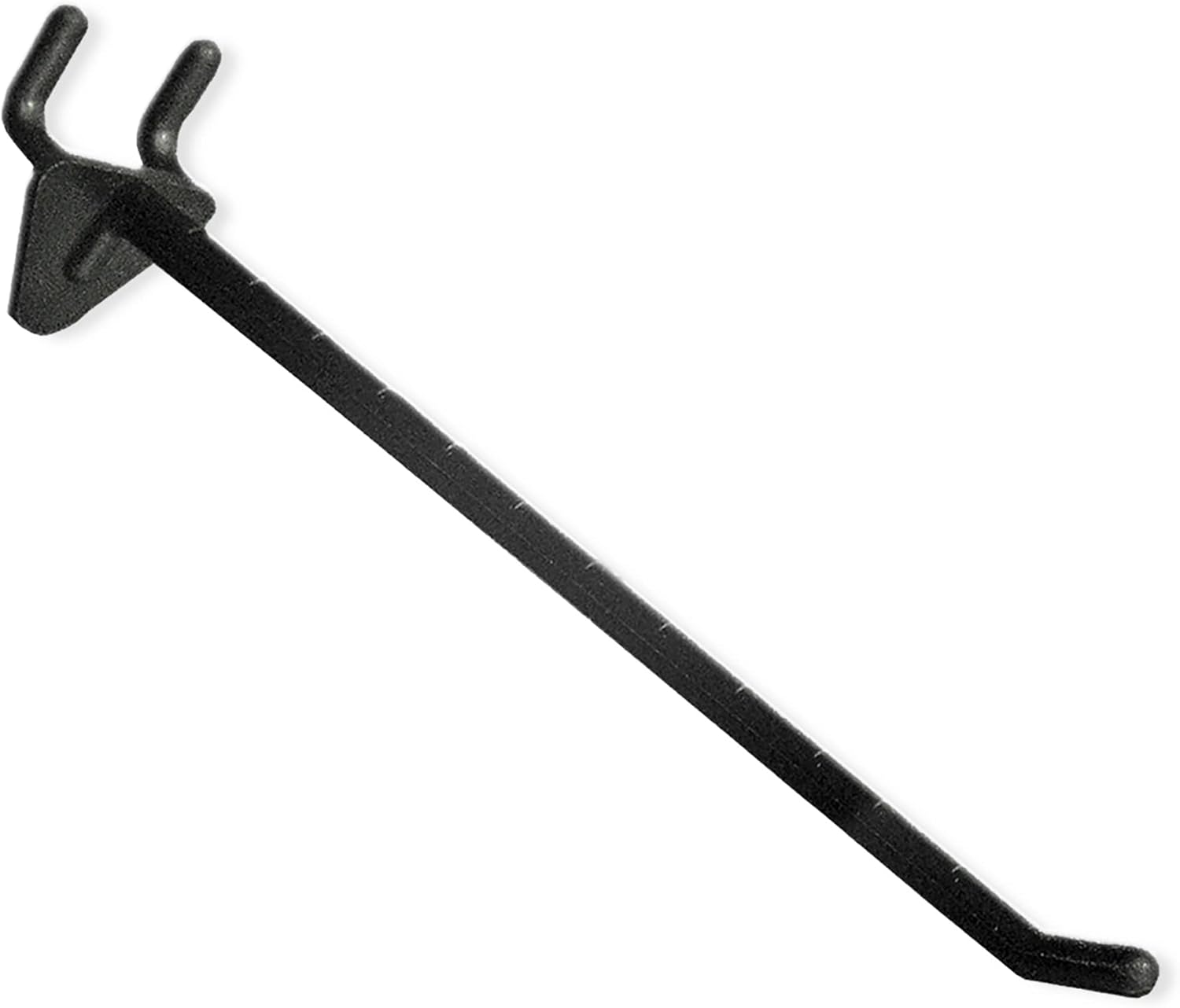 Azar Displays Glass-Filled Nylon Hooks For Pegboards, 8in, Black, Pack Of 50 Hooks