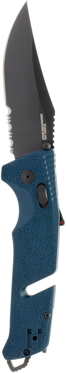 SOG Trident AT Ambidextrous Professional Partially Serrated Folding Knife | Cryo D2 Stainless Steel Blade