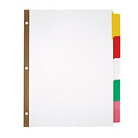 Office Depot Erasable Big Tab Dividers, 5-Tab, Assorted Colors, Pack of 2 Sets, 3585478683