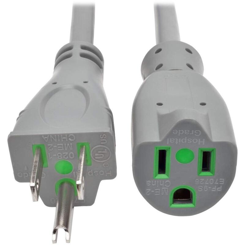 TRIPP LITE Hospital-Grade Extension Cord NEMA 5-15P to 5-15R, 14 AWG, 15A/125V