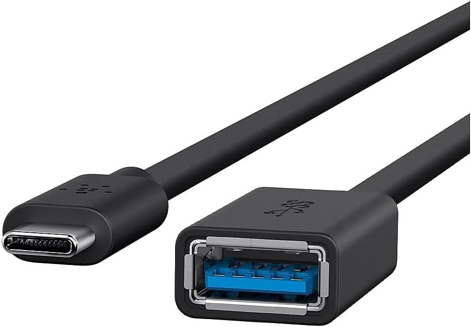 Belkin USB-C to USB-A Adapter - USB 3.0 Charger - 5 Gbps - Black - 6in USB Data Transfer Cable - B2B150BLK