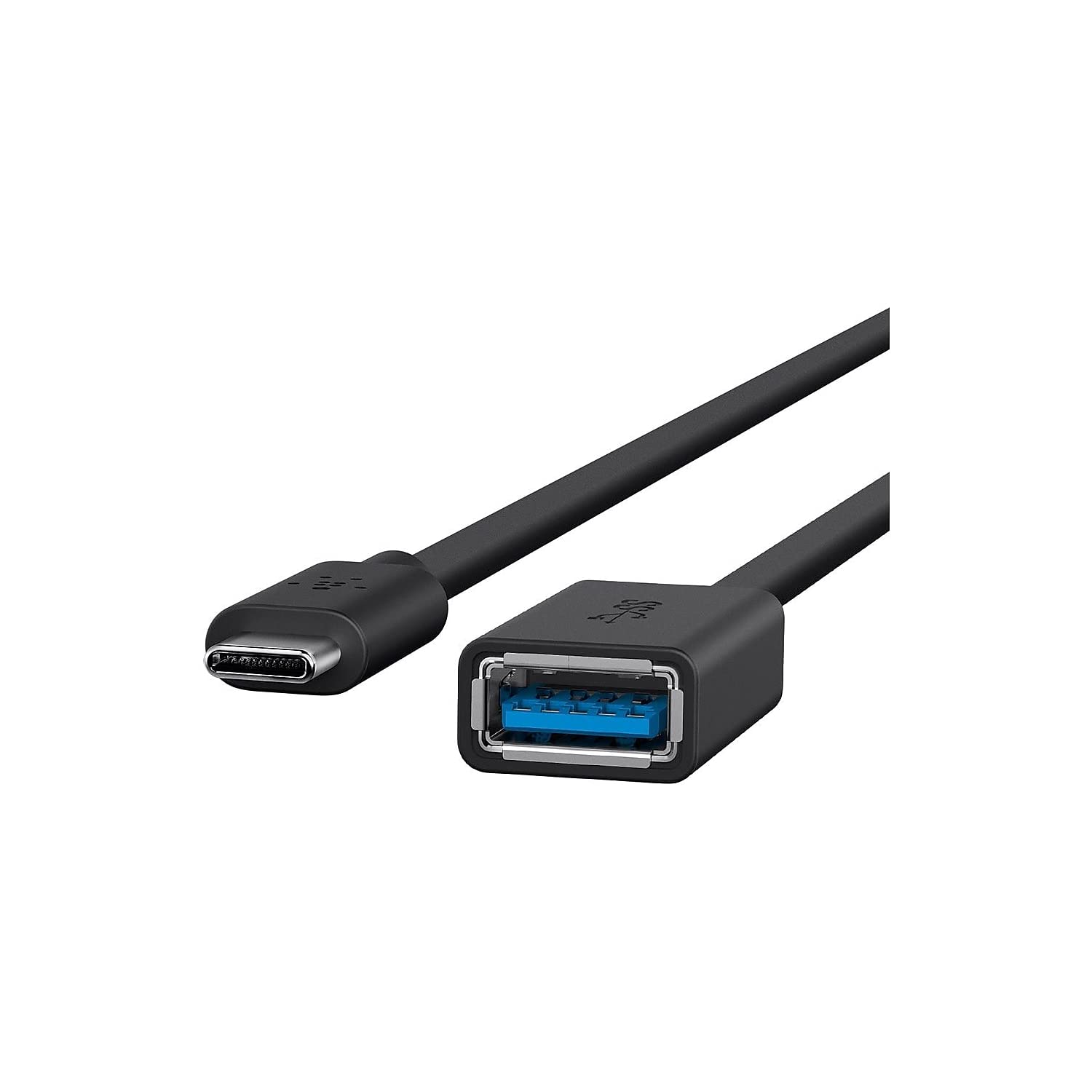 Belkin USB-C to USB-A Adapter - USB 3.0 Charger - 5 Gbps - Black - 6in USB Data Transfer Cable - B2B150BLK