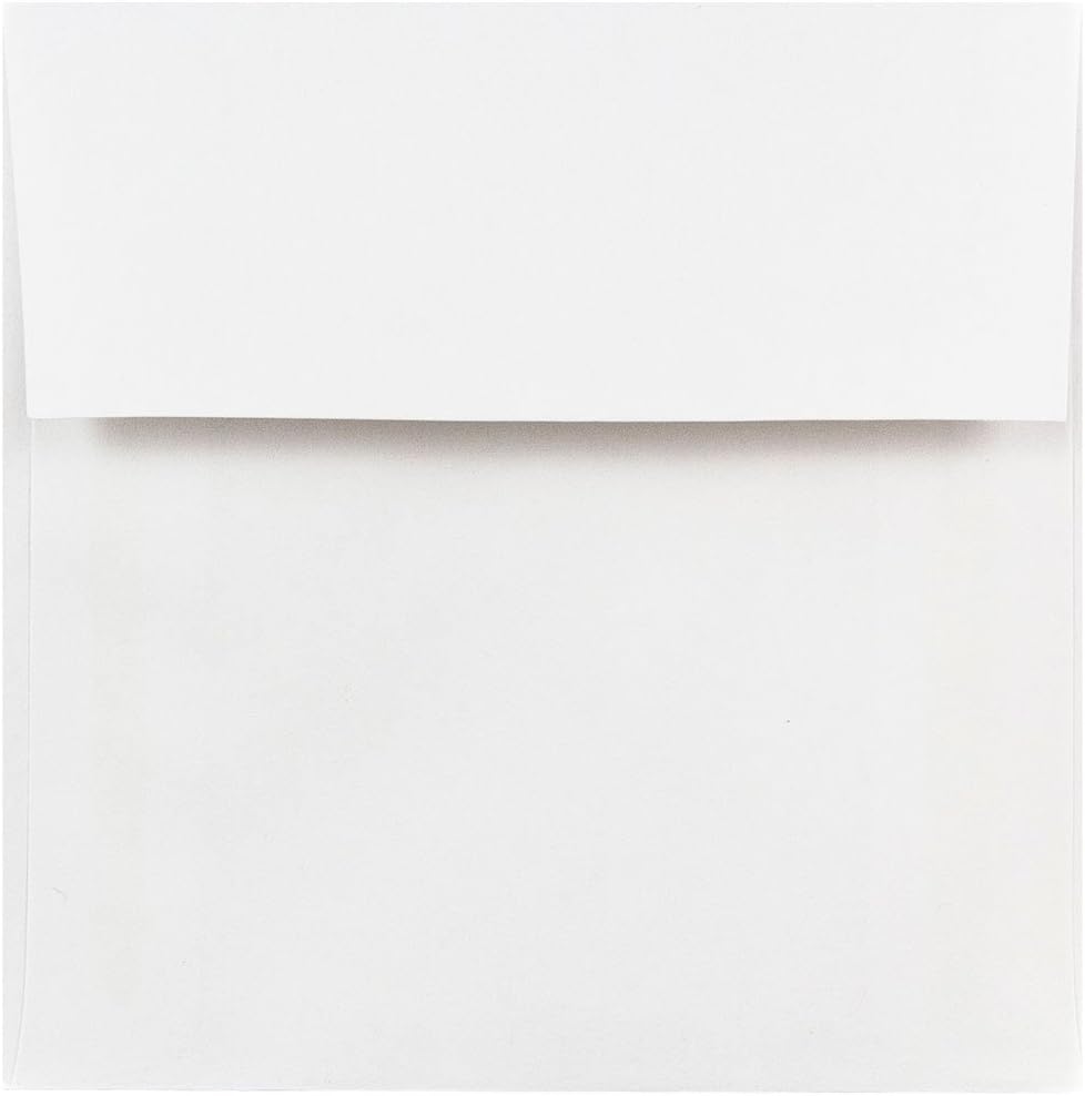 JAM PAPER Square Invitation Envelopes - White - Gummed Seal - 25/Pack