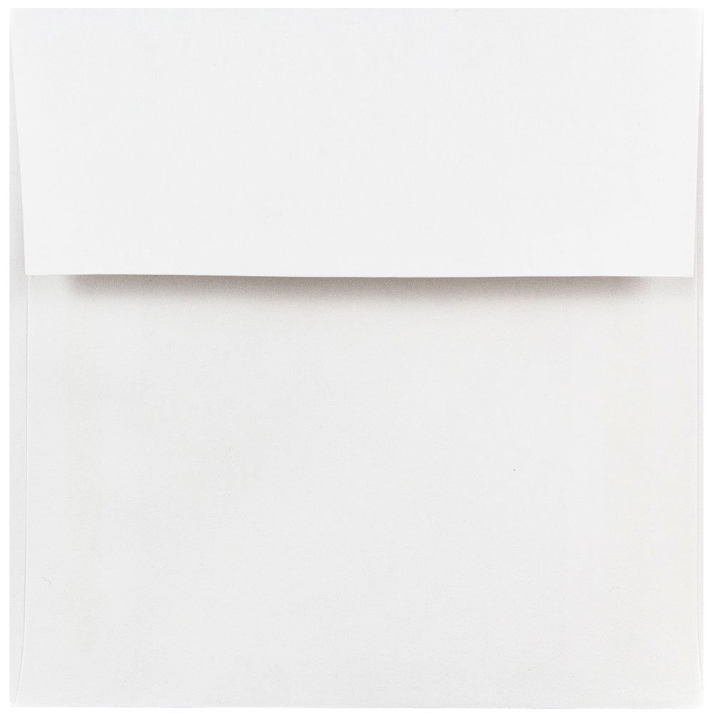 JAM PAPER Square Invitation Envelopes - White - Gummed Seal - 25/Pack