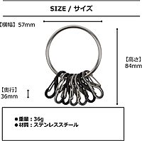 Nite Ize BigRing Steel S-Biner - Key Holder with Carabiners - Heavy-Duty Organizer with Black & Stainless Steel S-Biners - Key Ring & Keychain Accessories