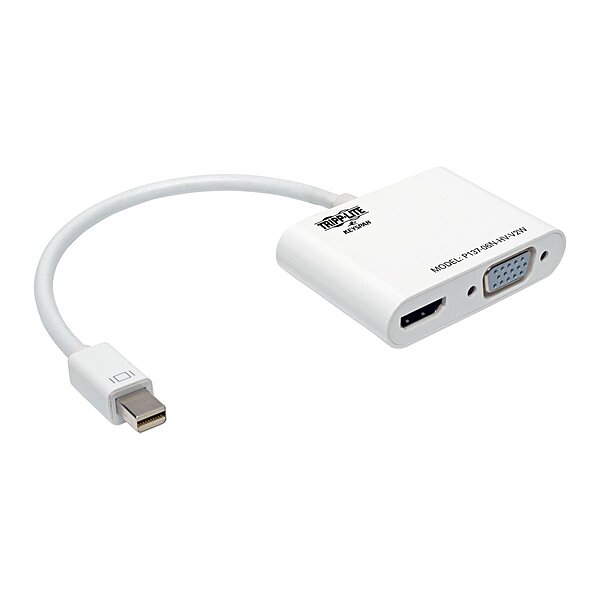 Tripp Lite Mini DisplayPort 1.2 to HDMI/VGA Adapter Converter, 6in, White (P137-06N-HV-V2W)