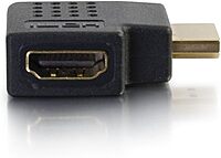 C2G HDMI Adapter, HDMI Right Angle Adapter, Fits in Tight Spaces, for Wall Mounted TVs, Black, Cables to Go 43290