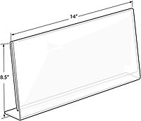 Azar Displays Acrylic L-Shaped Sign Holders, Clear - Pack of 10