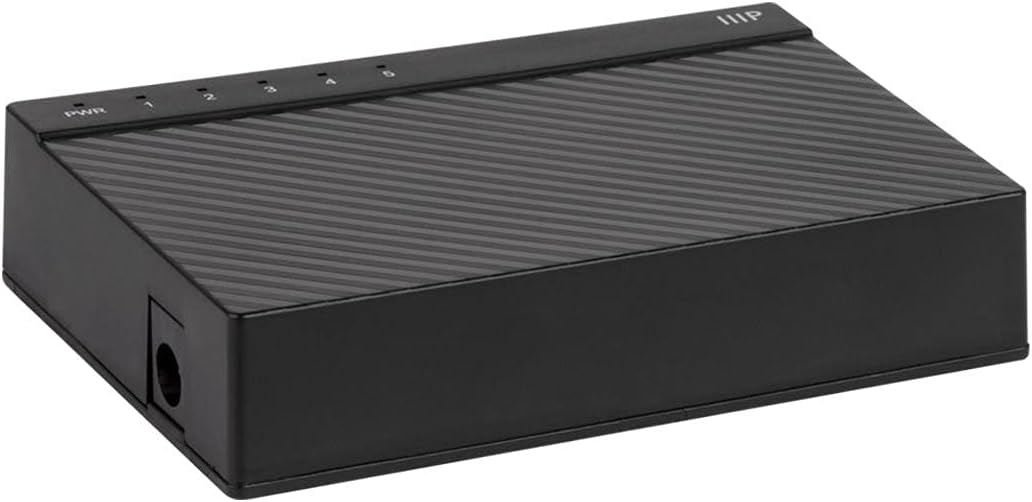 Monoprice 5-Port 10/100/1000Mbps Gigabit Ethernet Unmanaged Desktop Switch, IEEE 802.3ab, Cat5e, Plug and Play