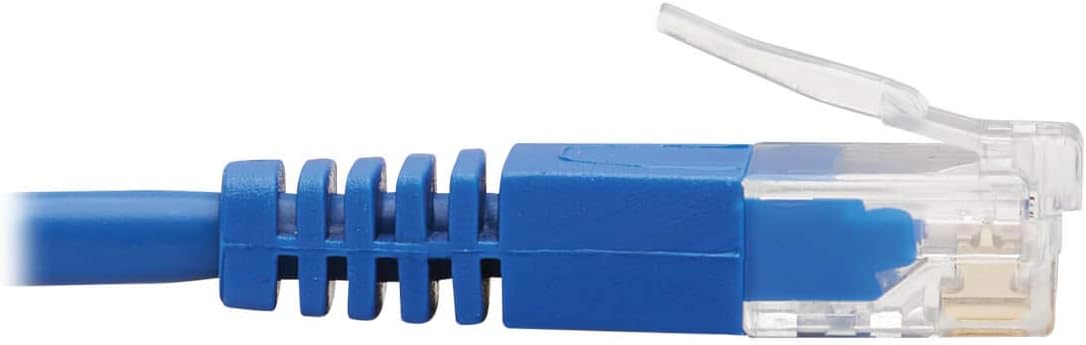Tripp Lite Right Angle Cat6 Ethernet Cable, Gigabit Molded Slim UTP Network Patch Cable, Blue, 3 ft. (N204-S03-BL-RA)