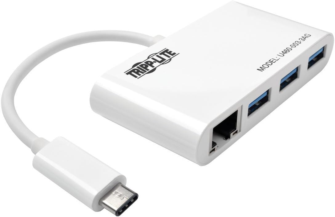 Tripp Lite 3-Port USB-C to USB-A Portable Hub with Gigabit Ethernet (RJ45)