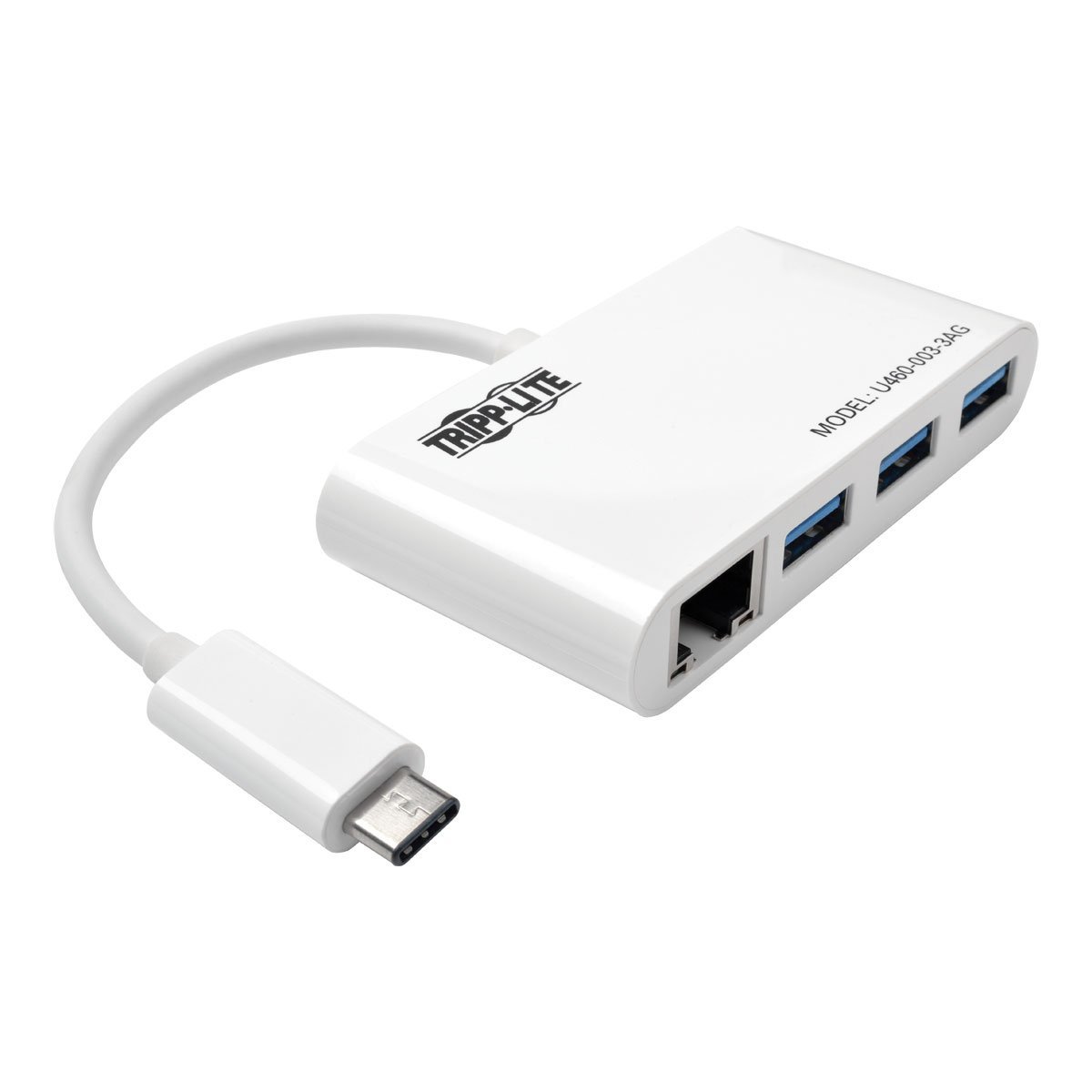 Tripp Lite 3-Port USB-C to USB-A Portable Hub with Gigabit Ethernet (RJ45)