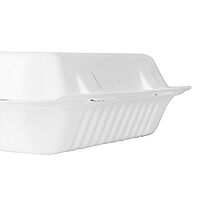 Karat Earth KE-BHC99-1C 9" x 9" Bagasse Hinged Clamshell Container (Pack of 200)