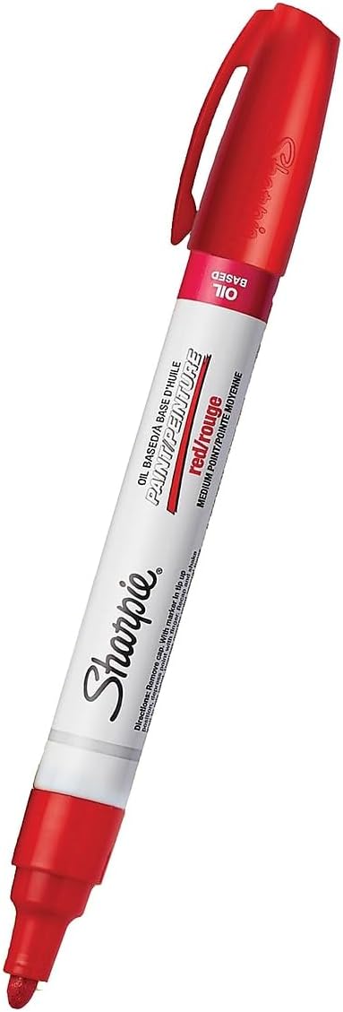 Sharpie Oil-Based Paint Marker, Medium Tip, Red, Dozen (2107613)