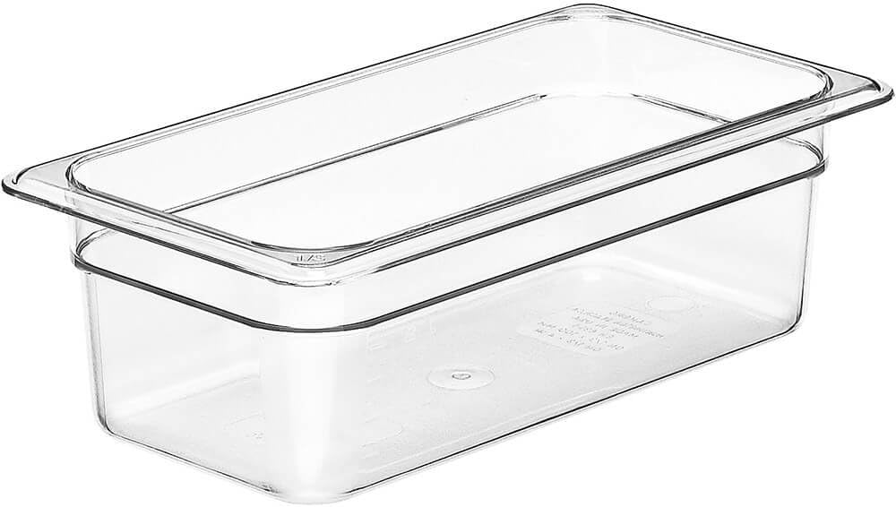 Cambro 1/3 GN Food Pan, 4" Deep, 6/PK, Clear, 34CW-135