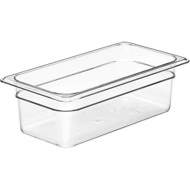 Cambro 1/3 GN Food Pan, 4" Deep, 6/PK, Clear, 34CW-135