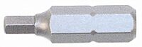 Hex Screwdriver Insert Bit: 1/4" Drive, 1/8" Hex, 1" OAL