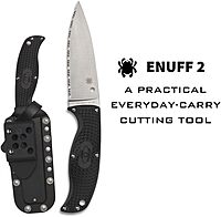 SPYDERCO Enuff 2 Fixed Blade Knife with FRN Handle and Polymer Sheath