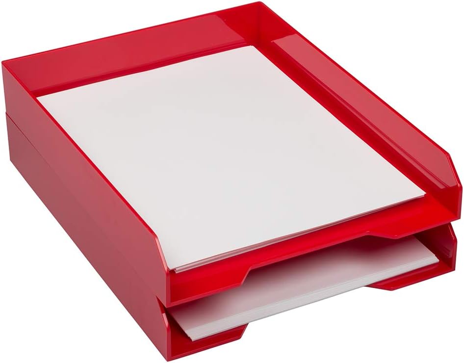 JAM PAPER Stackable Paper Tray - Desktop Document & File Organizer