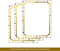 Barker Creek Designer Computer Paper, Gold, 8.5” x 11”, Decorative Printer Paper, Stationery, 50 Sheets per Pkg, Home, School and Office Supplies (741)
