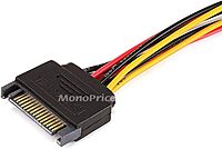 Monoprice SATA Cable - 1 Feet - SATA 15-pin Male to 4-pin Molex and 4-pin Power Cable