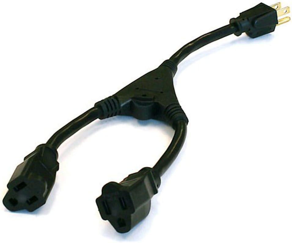 MONOPRICE Power Cord Splitter (NEMA 5-15P to 2x NEMA 5-15R)