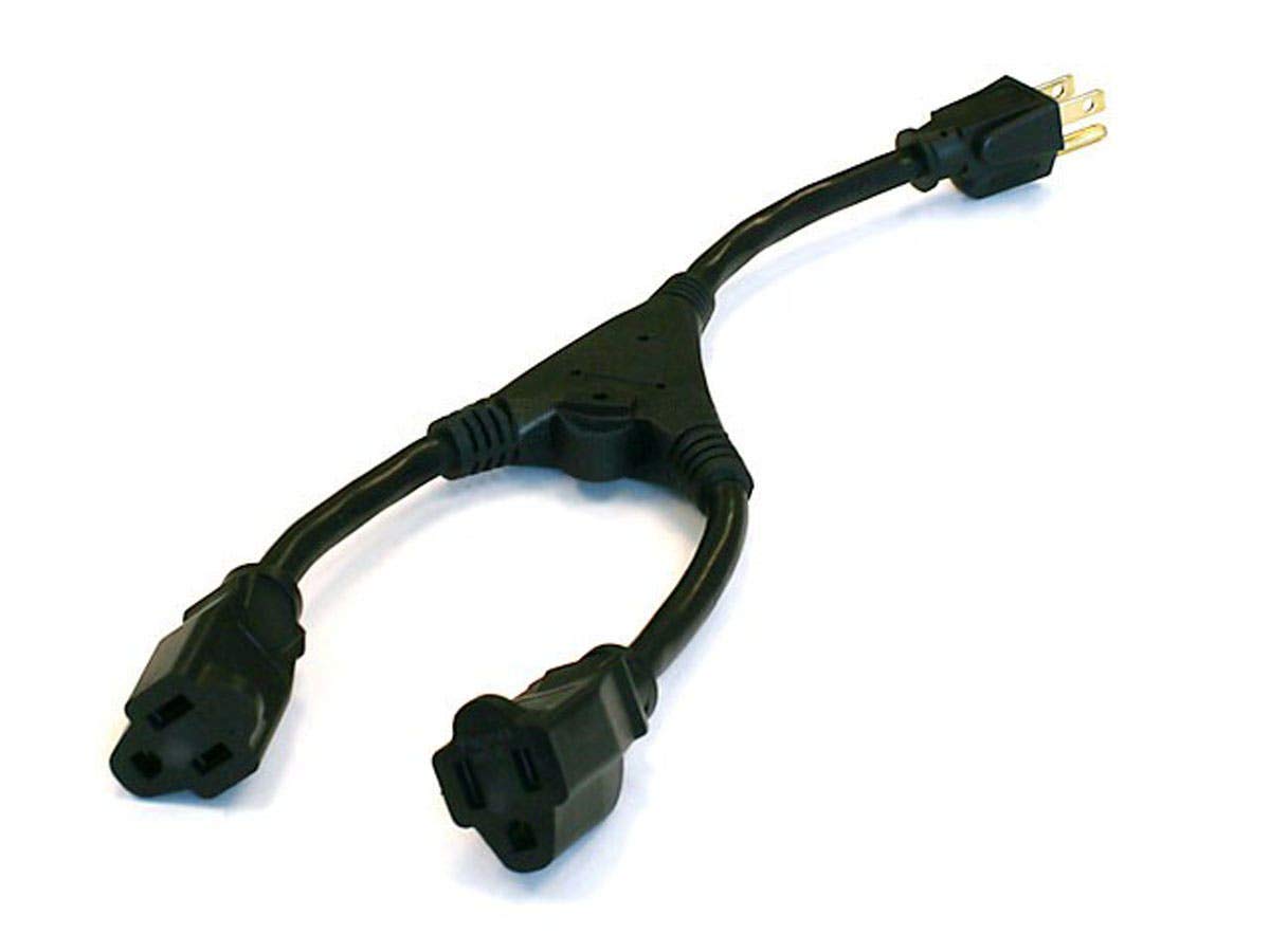 MONOPRICE Power Cord Splitter (NEMA 5-15P to 2x NEMA 5-15R)