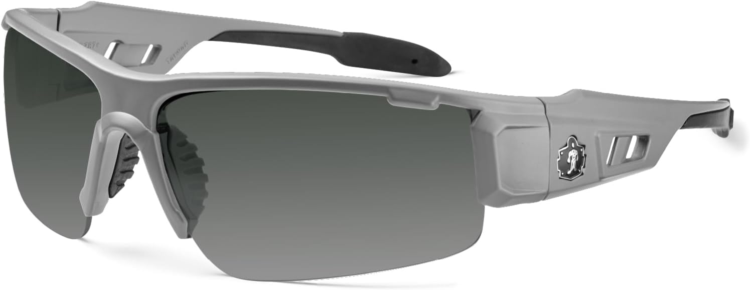 Ergodyne Skullerz Dagr Polarized Safety Sunglasses- Matte Gray Frame, Smoke Lens