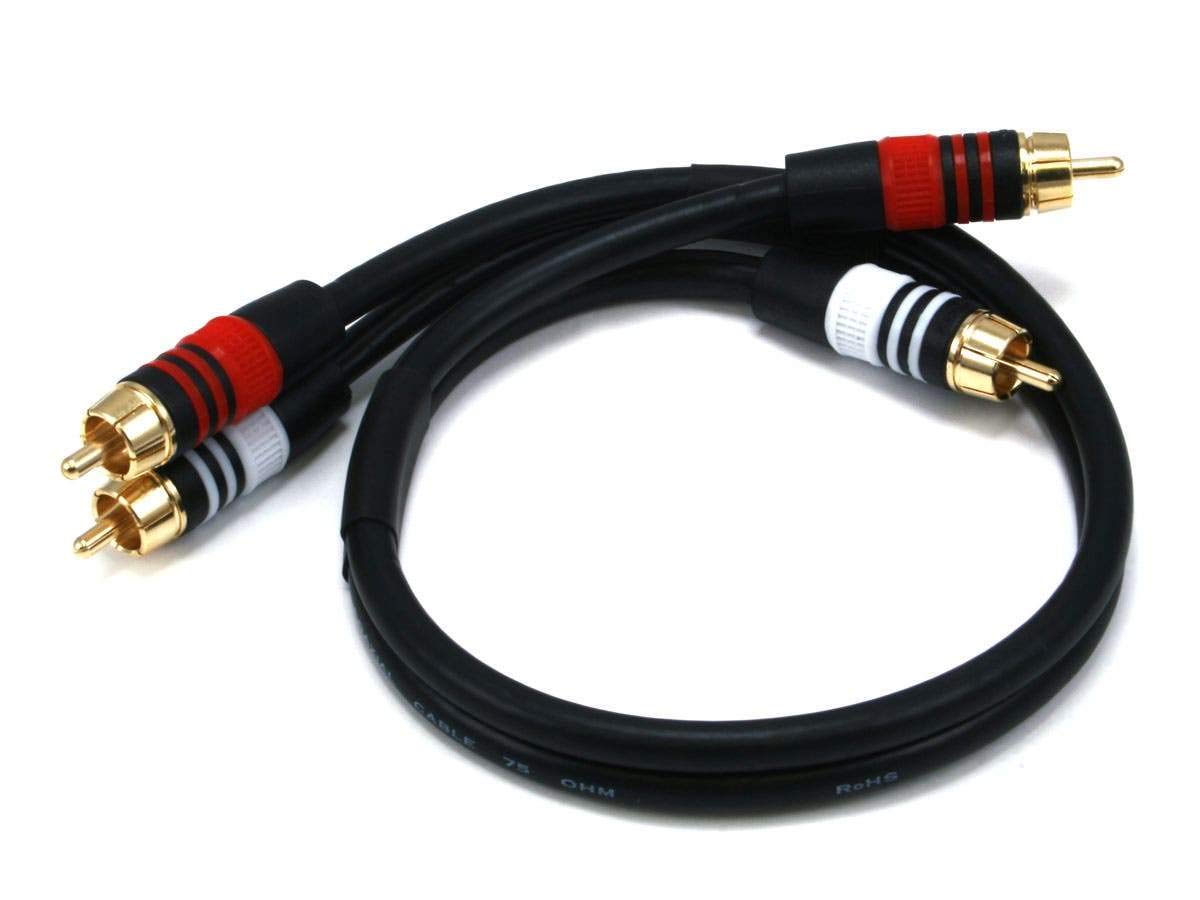 Monoprice Premium Two-Channel RCA Audio Cable - 2 RCA Plug to 2 RCA Plug, 22AWG RG-59