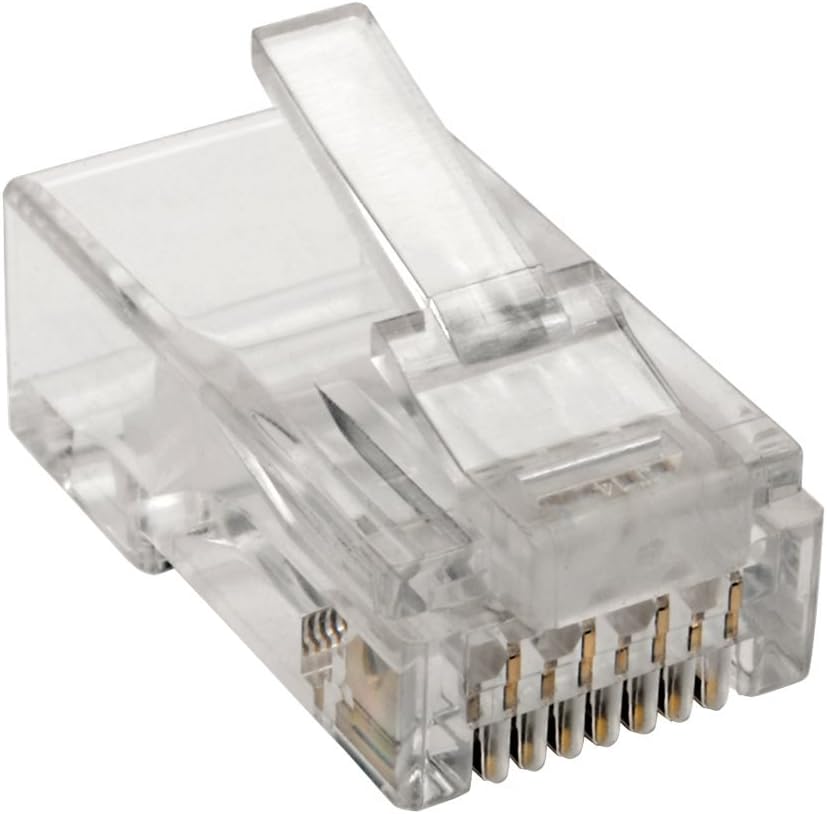 Tripp Lite Cat6 RJ45 Modular Plug for Round Stranded UTP Conductor 4-Pair, 100 Pack