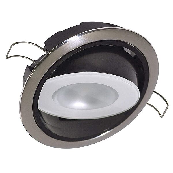 Lumitec Positionable Mirage LED Down Light, Water sealed, Positionable Polished Housing Spectrum RGBW Light