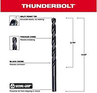 MILWAUKEE'S ELEC TOOL 48-89-2722 1/4" Black Ox Drill Bit, Pack of 1