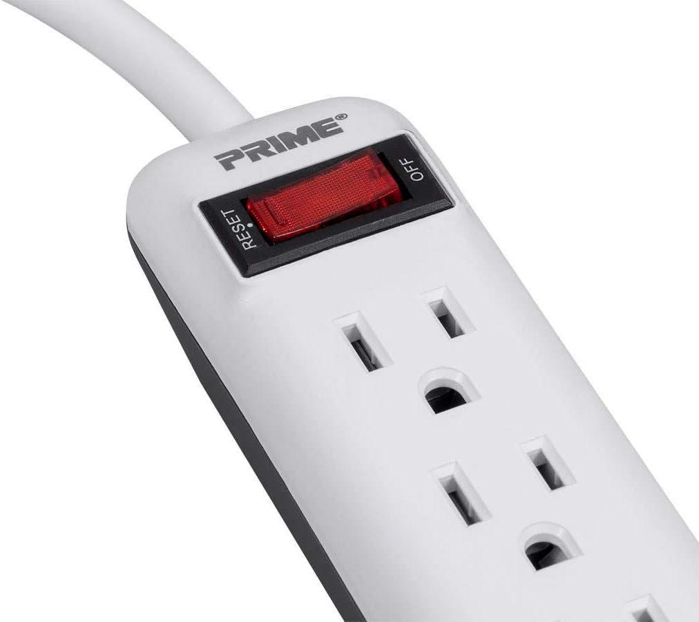 Monoprice Power & Surge - 3 Feet Cord - White | 15A / 125V / 1875W White 3 Feet Cable