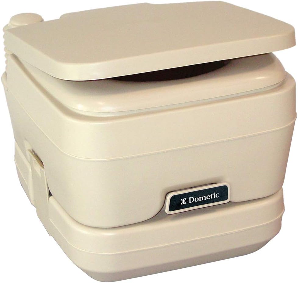 Dometic 964 MSD Portable Toilet w/Mounting Brackets - 2.5 Gallon - Parchment