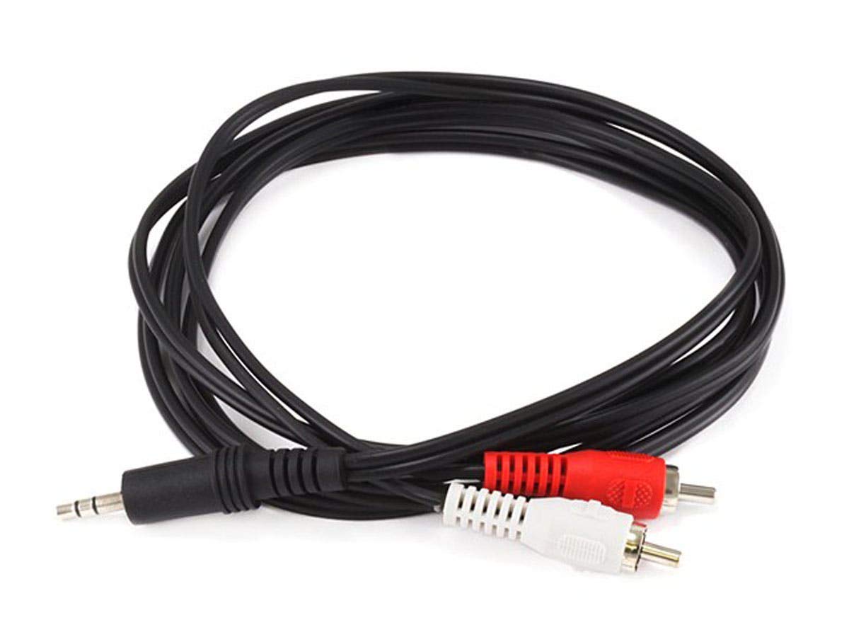 Monoprice Audio/Stereo Cable - Single 3.5mm TRS Plug to Dual RCA Plug, Mp3 Player/Phone Headphone Output to Home Audio