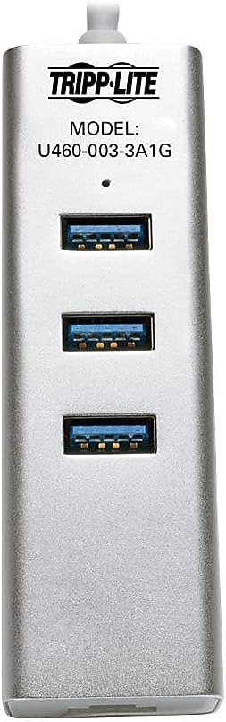 Tripp Lite 3-Port USB-C to USB-A Portable Hub with Gigabit Ethernet (RJ45)