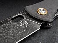 Boker Plus Fieldfolder - 3.35" Stonewashed D2 Blade, Linerlock with Black G10 Scales Designed by Jesper Voxnaes - 01BO375