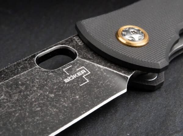 Boker Plus Fieldfolder - 3.35" Stonewashed D2 Blade, Linerlock with Black G10 Scales Designed by Jesper Voxnaes - 01BO375