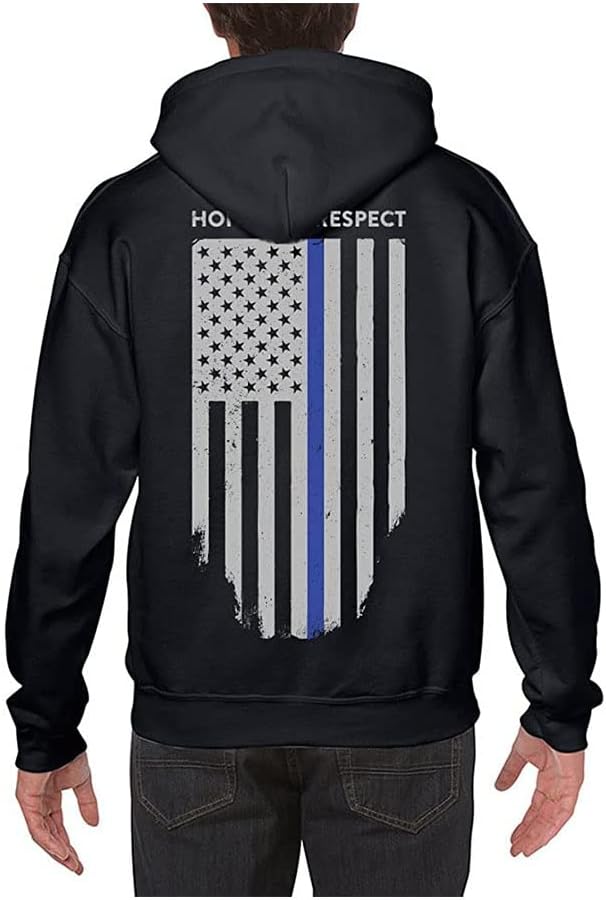 THIN LINE TACTICAL Thin Blue Line Flag Hoodie Sweatshirt